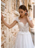 Cap Sleeve Beaded Ivory Lace Wedding Dress